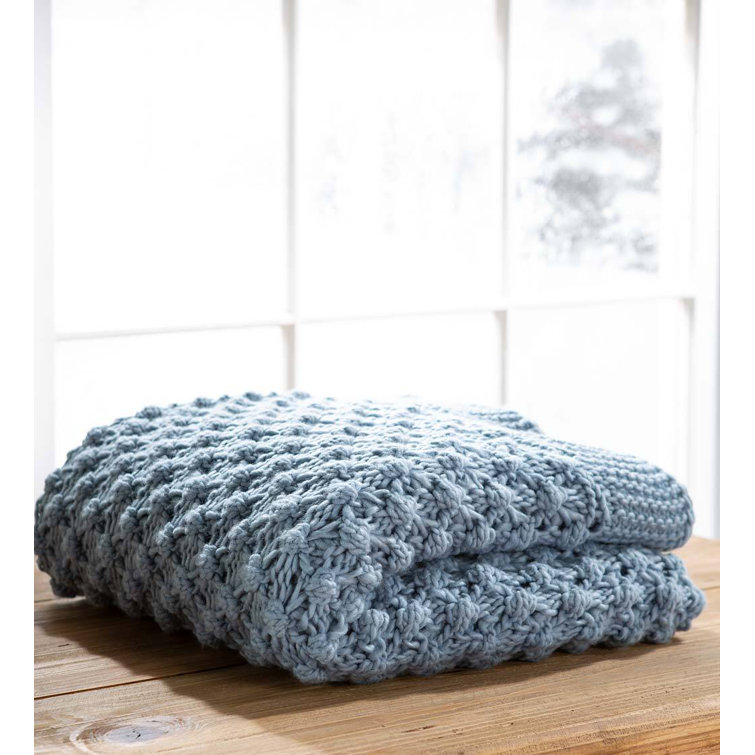 Plow & Hearth Lightweight Knitted Cozy Acrylic Throw Knitted Throw